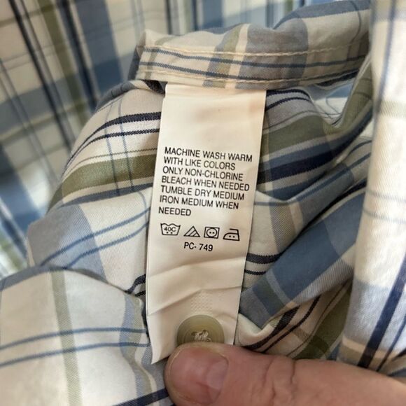 New Timberland Blue Plaid Short Sleeve Button Up 100% Cotton XL - Picture 3 of 9